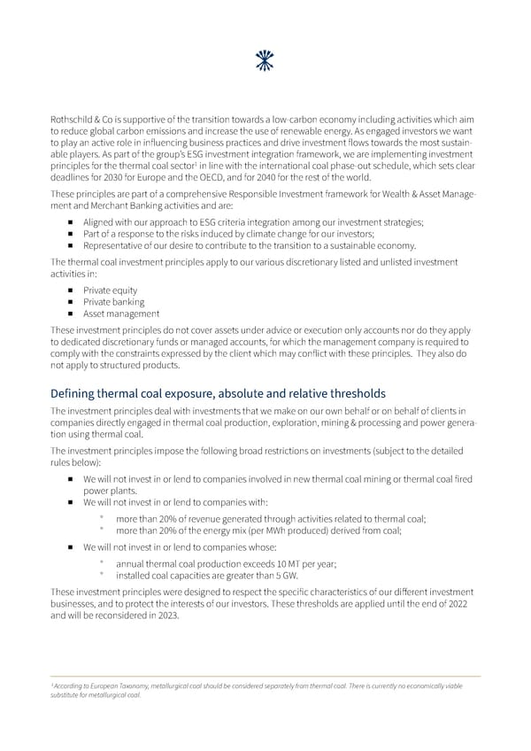 Investment principles for the thermal coal sector - Page 2